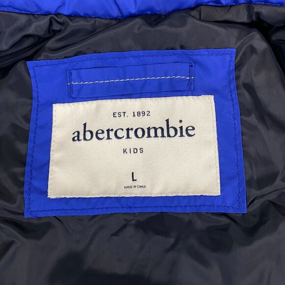 Abercrombie & Fitch Down Puffer Vest Kids Large Blue Summit Rock Gorpcore - Picture 2 of 15